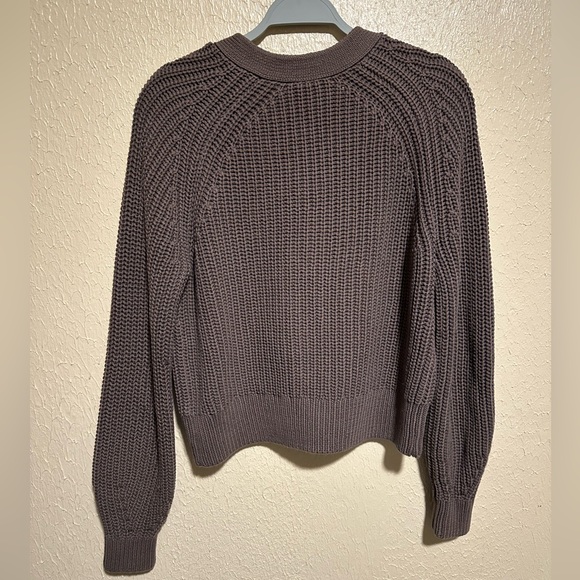 Everlane The Texture Knitted‎ Cardigan Size Small Grey Button Front - Picture 5 of 7